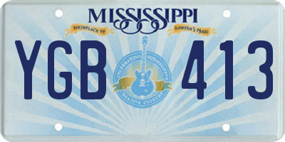 MS license plate YGB413