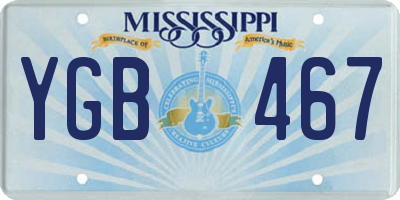 MS license plate YGB467