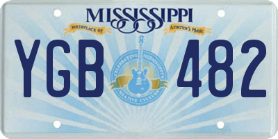 MS license plate YGB482