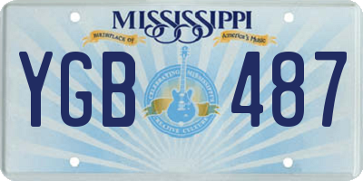 MS license plate YGB487