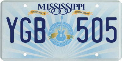MS license plate YGB505