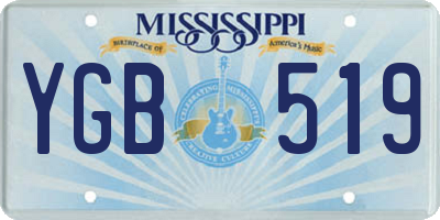 MS license plate YGB519