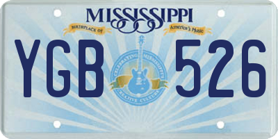 MS license plate YGB526