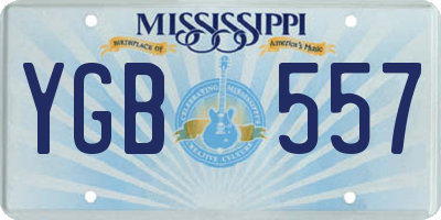 MS license plate YGB557