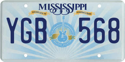 MS license plate YGB568