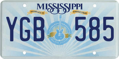 MS license plate YGB585