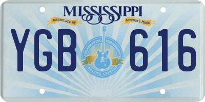 MS license plate YGB616