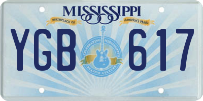 MS license plate YGB617