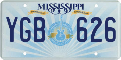 MS license plate YGB626