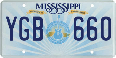 MS license plate YGB660