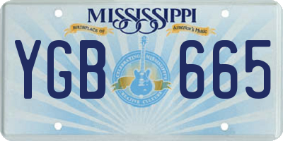 MS license plate YGB665