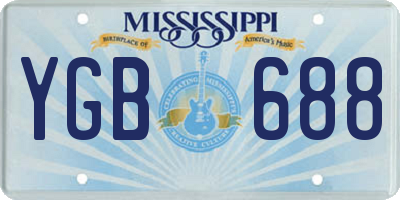 MS license plate YGB688