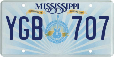 MS license plate YGB707
