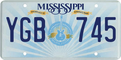 MS license plate YGB745