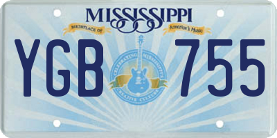 MS license plate YGB755