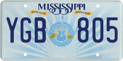 MS license plate YGB805