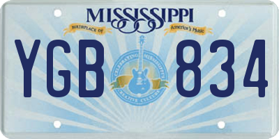 MS license plate YGB834