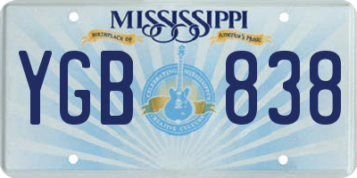 MS license plate YGB838