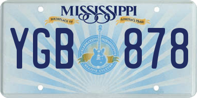 MS license plate YGB878
