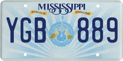 MS license plate YGB889