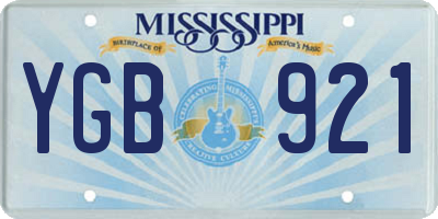 MS license plate YGB921