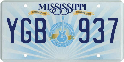 MS license plate YGB937