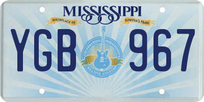 MS license plate YGB967