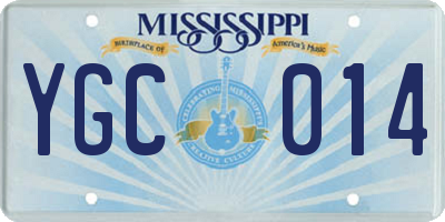 MS license plate YGC014