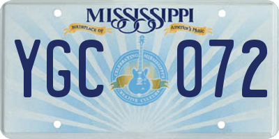 MS license plate YGC072