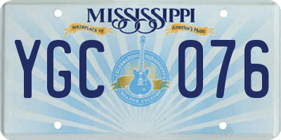 MS license plate YGC076