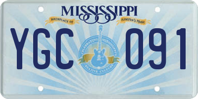 MS license plate YGC091