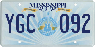 MS license plate YGC092