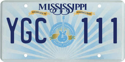 MS license plate YGC111