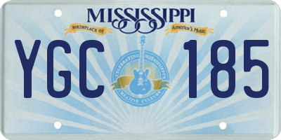 MS license plate YGC185