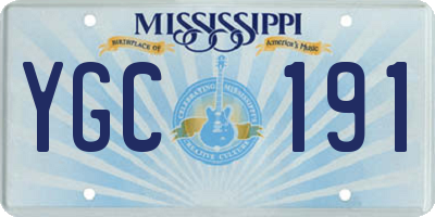 MS license plate YGC191