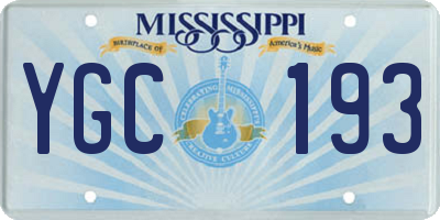 MS license plate YGC193