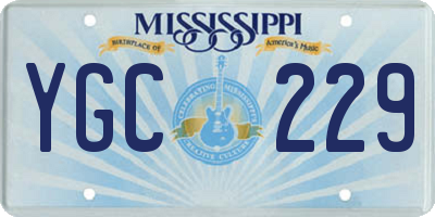 MS license plate YGC229