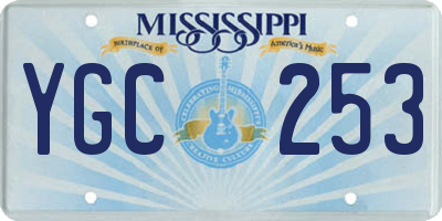MS license plate YGC253