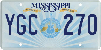 MS license plate YGC270
