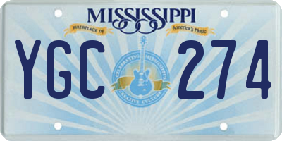 MS license plate YGC274
