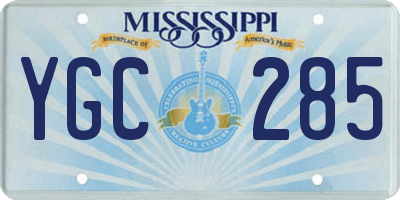 MS license plate YGC285