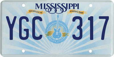 MS license plate YGC317
