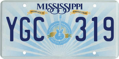 MS license plate YGC319