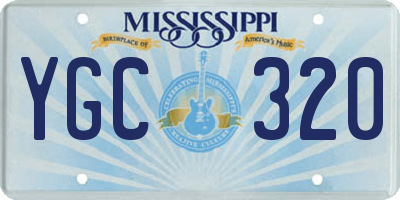 MS license plate YGC320