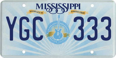 MS license plate YGC333