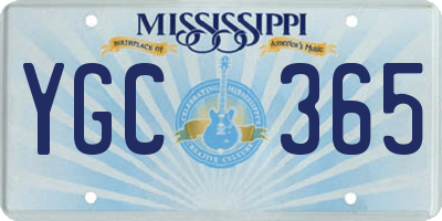 MS license plate YGC365