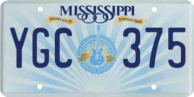 MS license plate YGC375