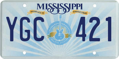 MS license plate YGC421