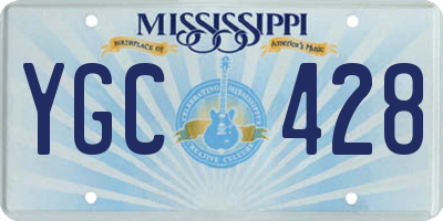 MS license plate YGC428