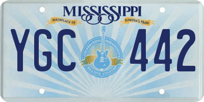 MS license plate YGC442